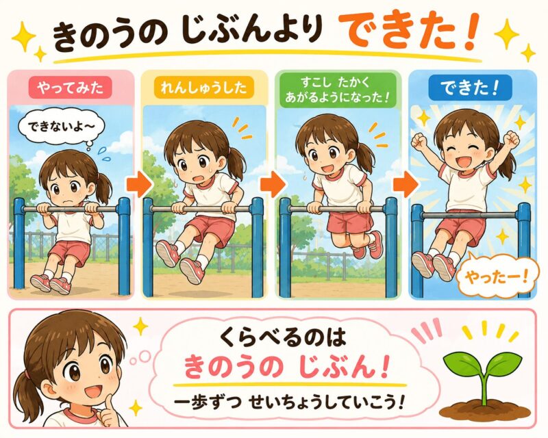 昨日の自分よりできた視覚支援カード（女の子）