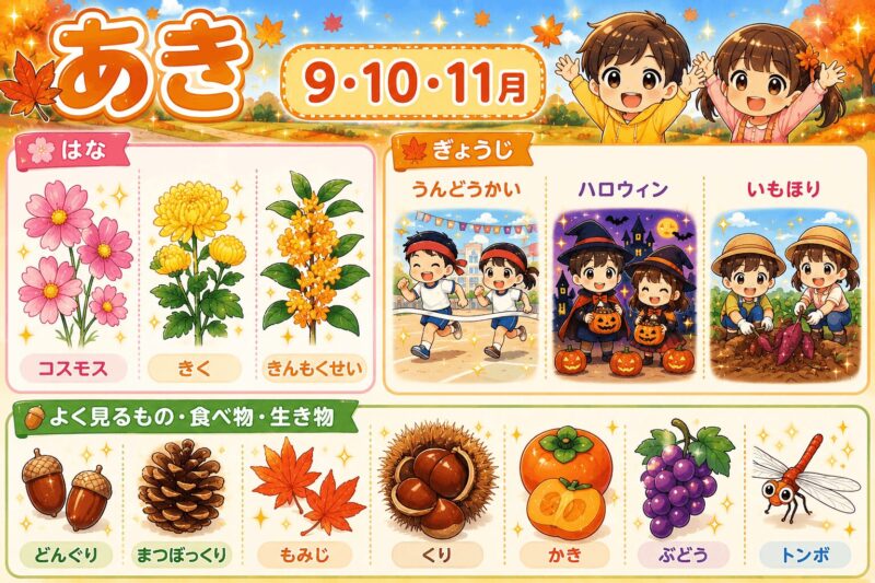 季節の視覚支援カード（秋）