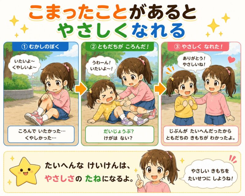困ったことがあるとやさしくなれる視覚支援カード（女の子）