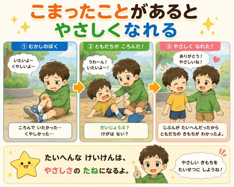 困ったことがあるとやさしくなれる視覚支援カード（男の子）