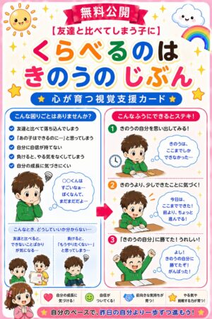 比べるのは昨日の自分視覚支援カード