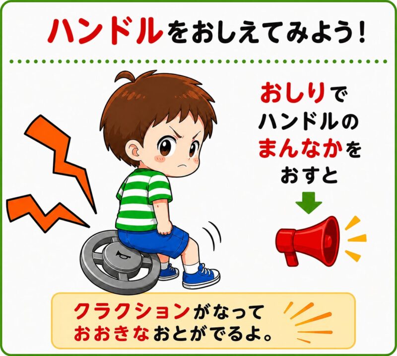 おしりでクラクションを鳴らす 視覚支援カード