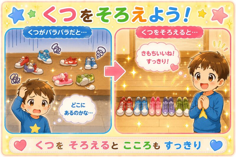 くつをそろえよう視覚支援カード