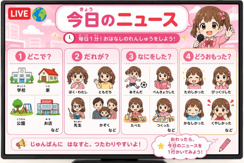 今日のニュース視覚支援カード(女の子)
