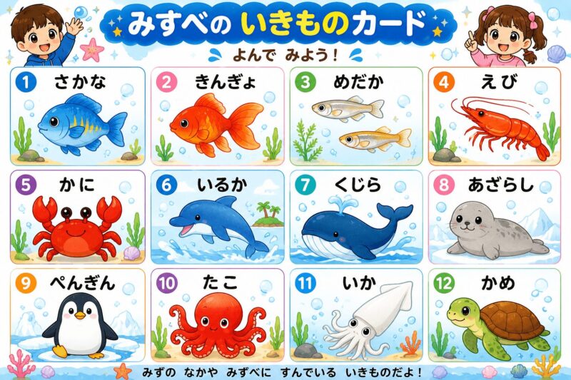 水の生き物視覚支援カード