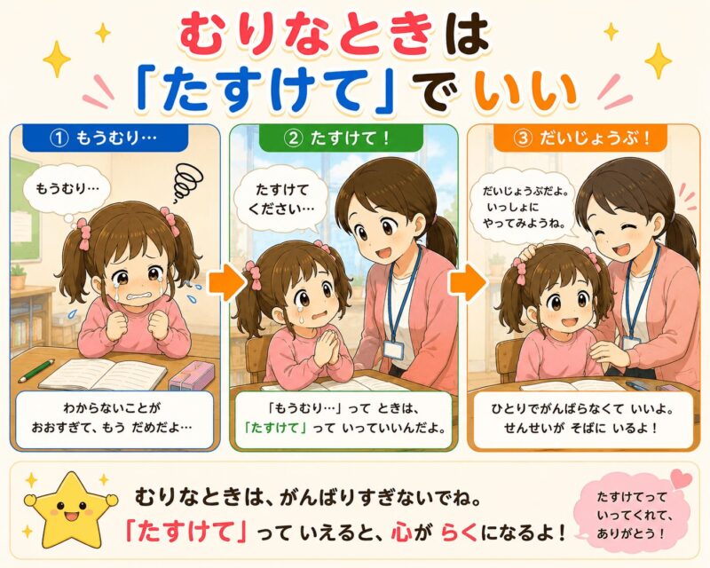 無理なときは助けてでいい視覚支援カード(女の子)
