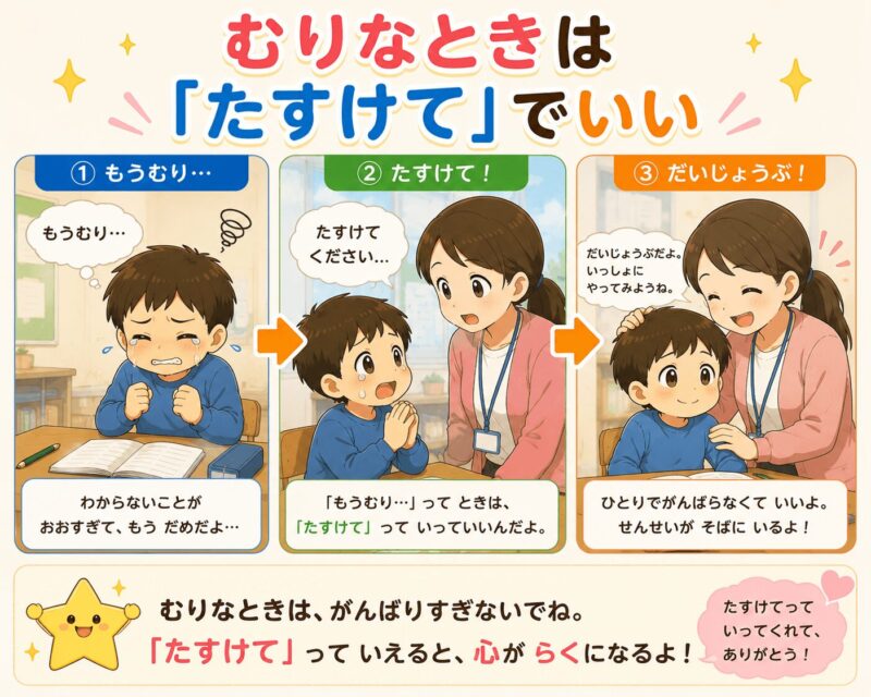 無理なときは助けてでいい視覚支援カード(男の子)