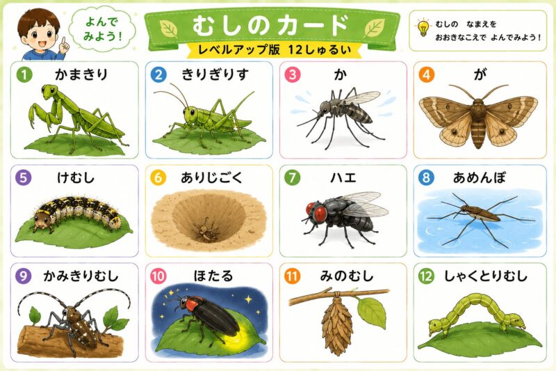 虫の視覚支援カード（レベルアップ）