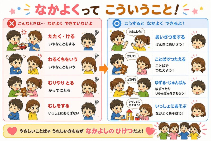 なかよくってこういうこと!視覚支援カード