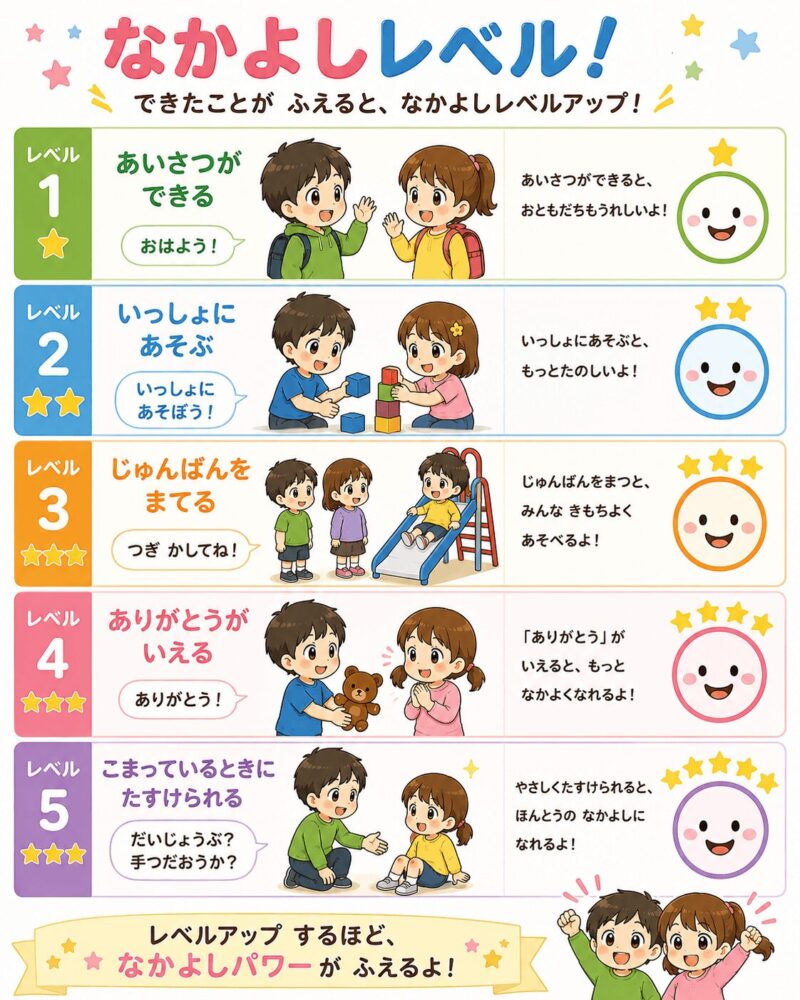 仲良しレベル!視覚支援カード