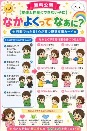 仲良くって何？行動が伝わる視覚支援カード