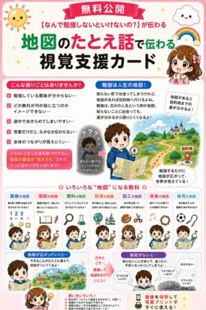 何で勉強しないといけないの？地図のたとえ話視覚支援カード