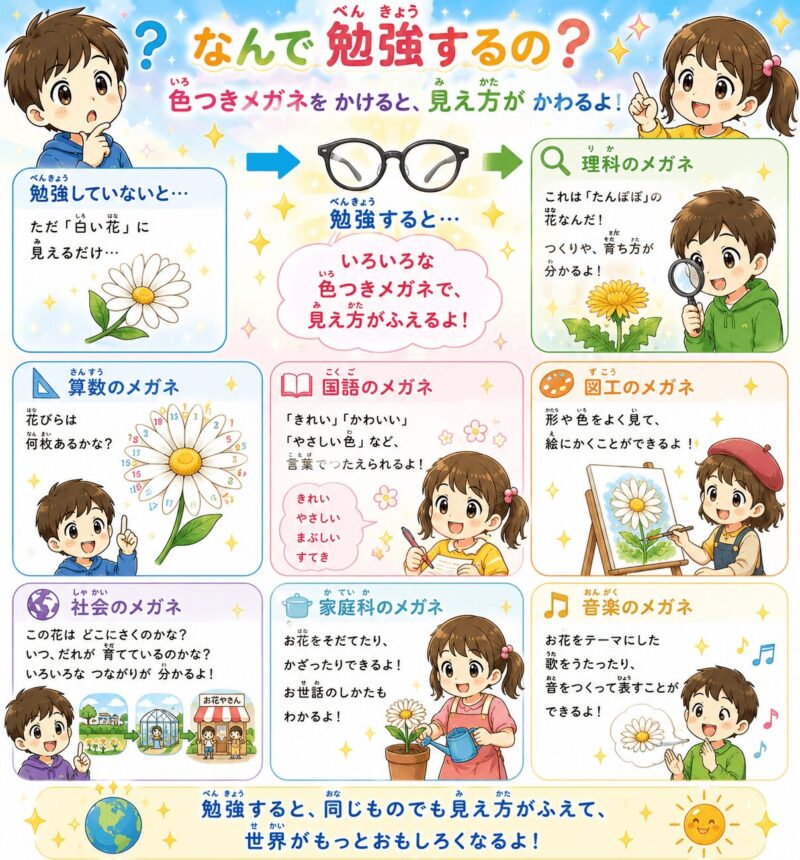 何で勉強するの？色付き眼鏡視覚支援カード
