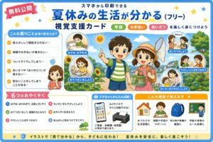 夏休みの生活が分かる（フリー）視覚支援カード