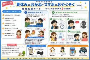 夏休みのお金・スマホ・ゲームのお約束視覚支援カード