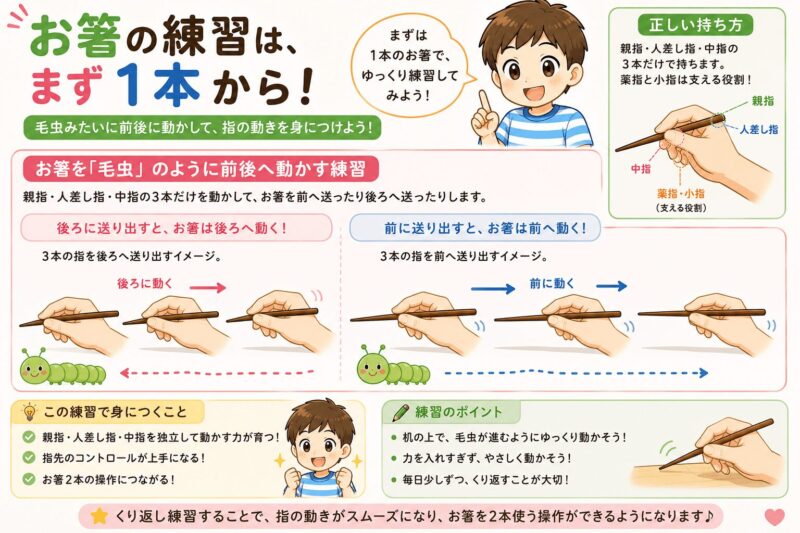 お箸の練習　視覚支援カード