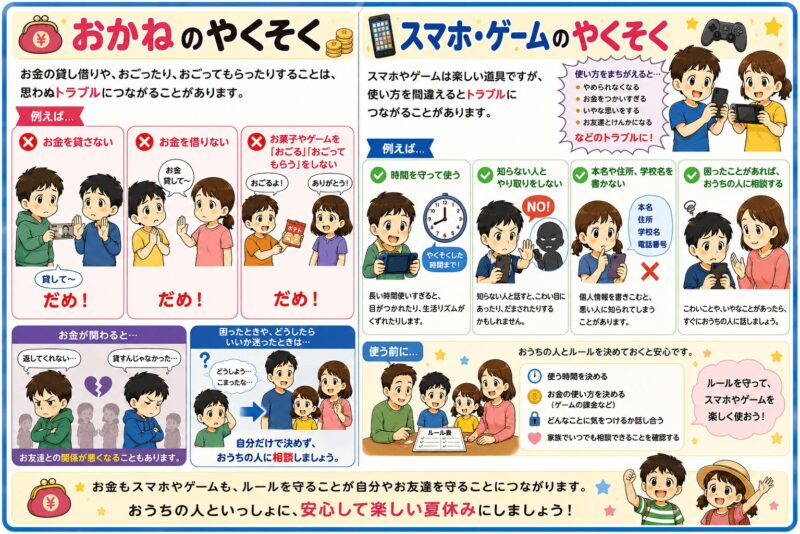 お金の約束・スマホ・ゲームの約束視覚支援カード