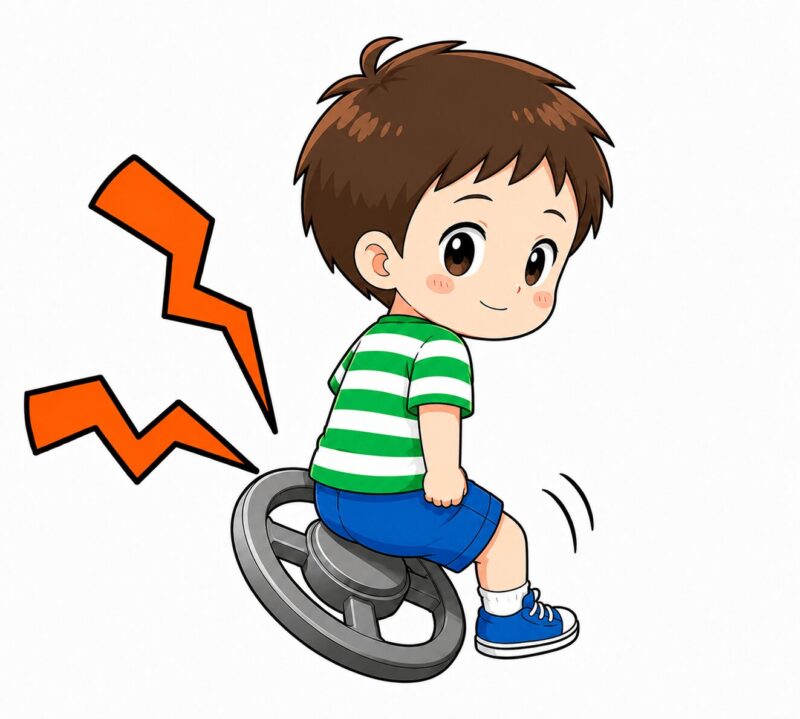 おしりでクラクションを鳴らす(男の子) 視覚支援