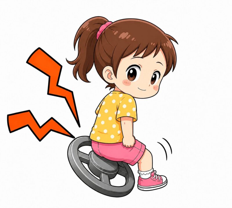 おしりでクラクションを鳴らす(女の子) 視覚支援