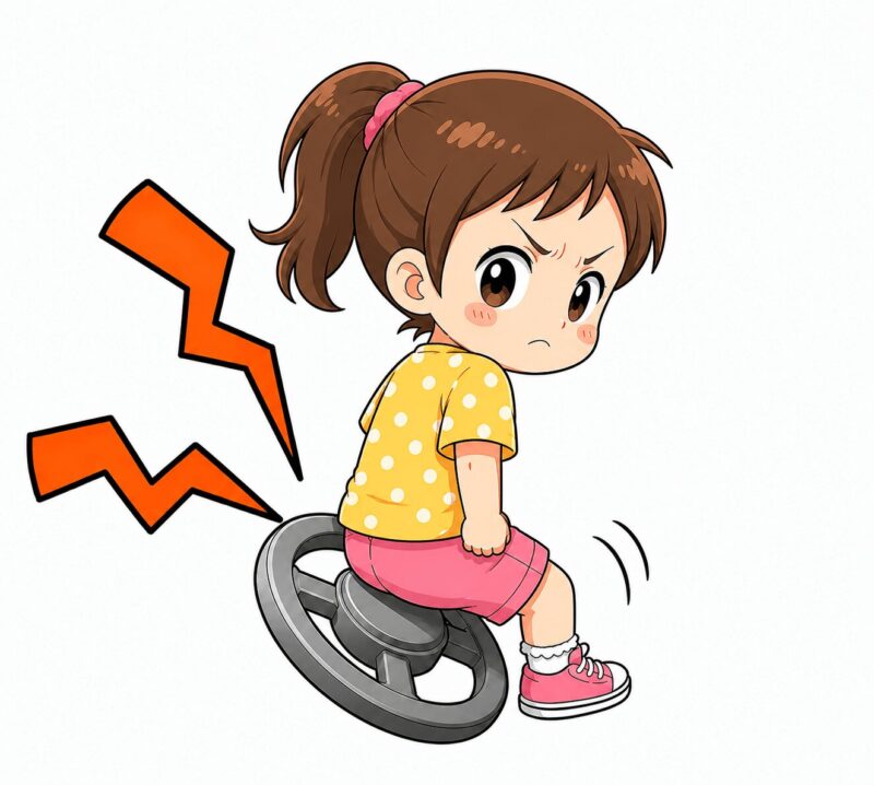 おしりでクラクションをならす(女の子)視覚支援カード