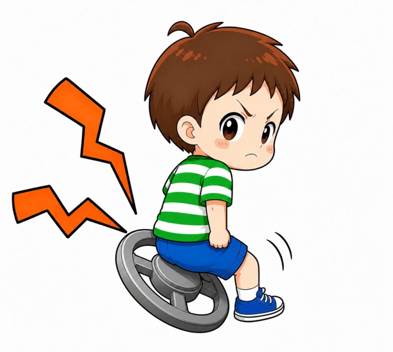 おしりでクラクションを鳴らす(男の子) 視覚支援