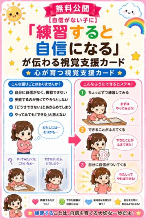 練習すると自信になる視覚支援カード