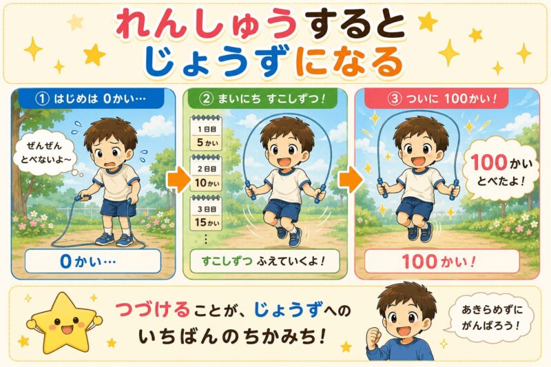 練習すると上手になる視覚支援カード（男の子）