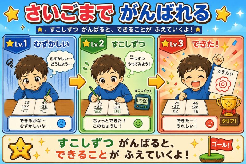 最後までがんばれる視覚支援カード(ゲーム)