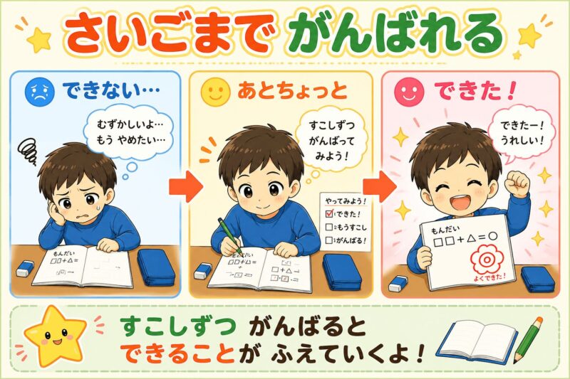 さいごまでがんばれる自信が増えていく視覚支援カード