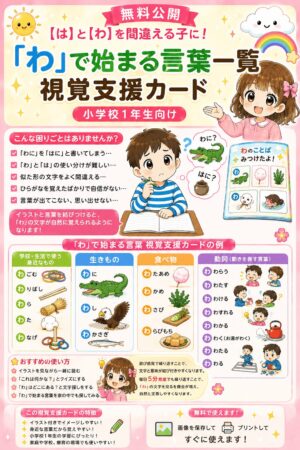 「わ」で始まる言葉 視覚支援カード