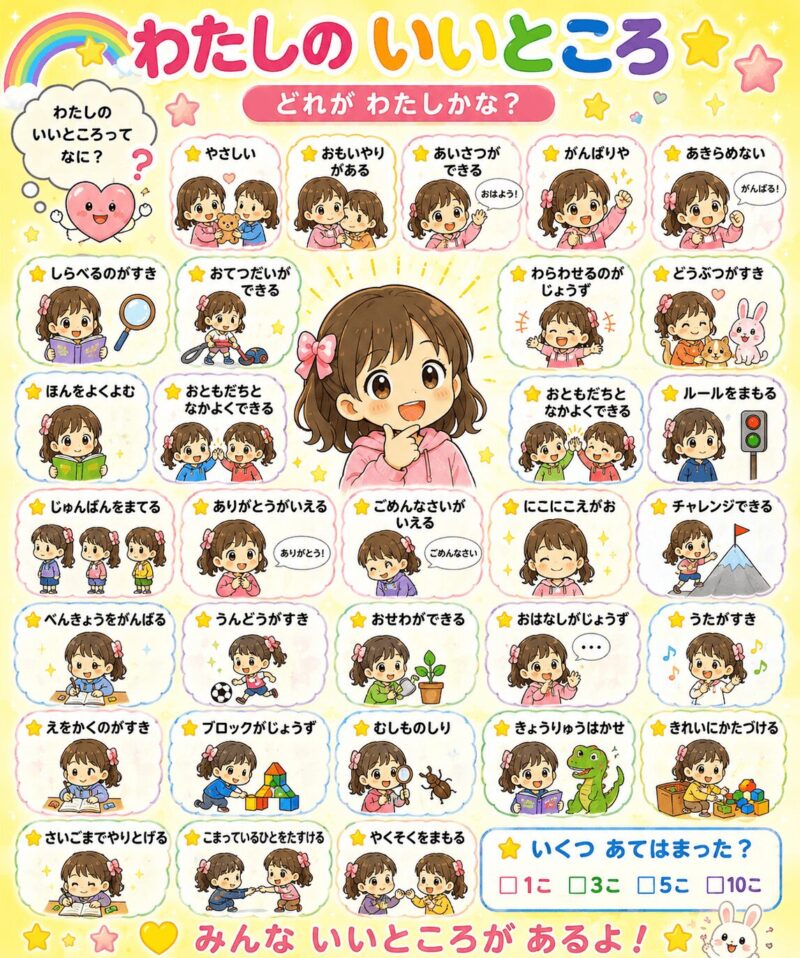 わたしのいいところ視覚支援カード