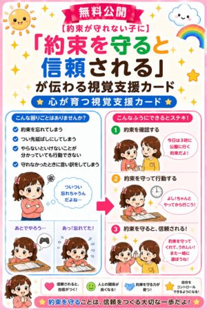 約束を守ると信頼される視覚支援カード