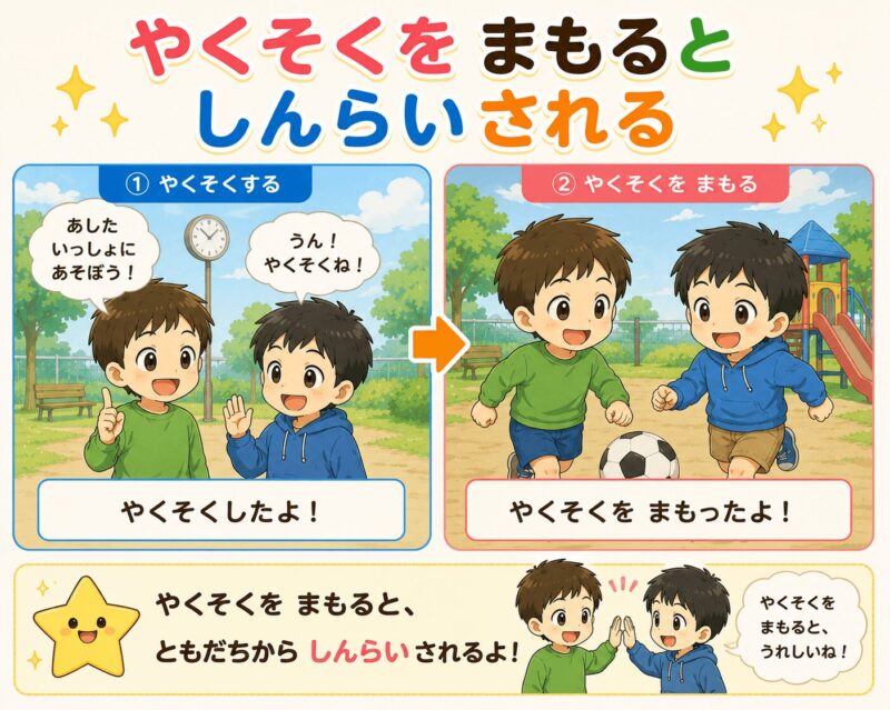 約束を守ると信頼される視覚支援カード(男の子)