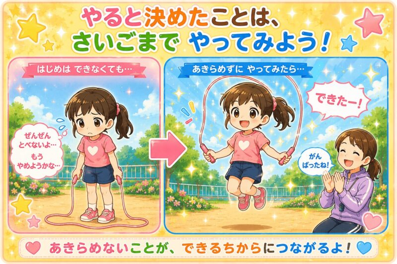 やると決めたことは最後までやってみよう!(なわとび版)視覚支援カード