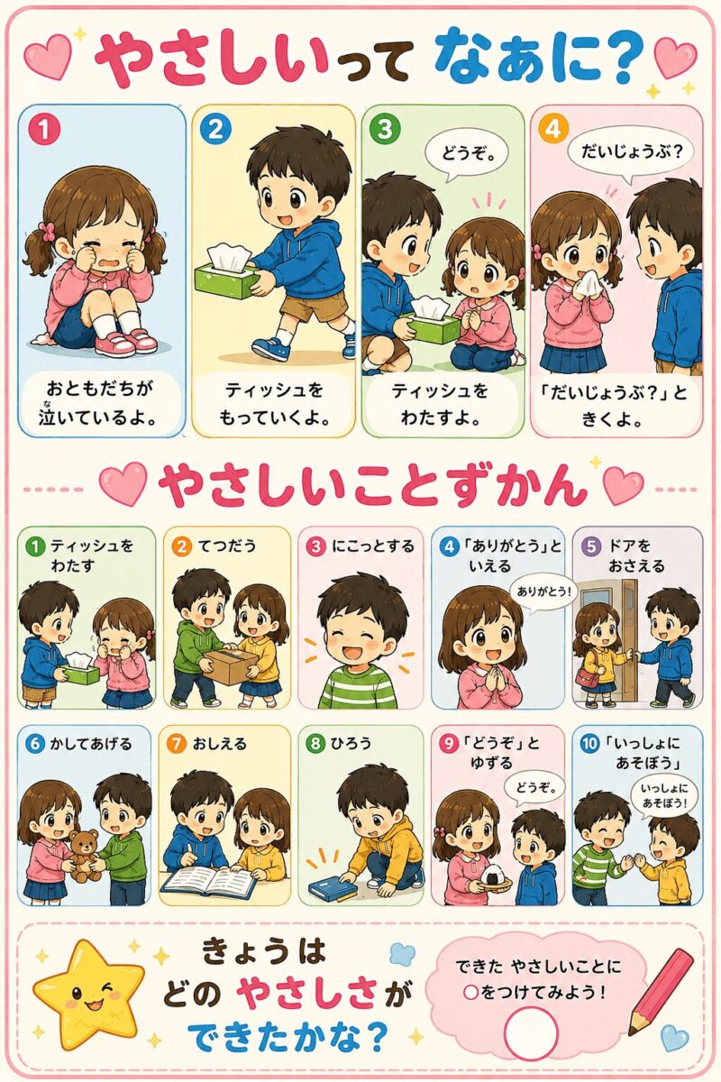 優しいって何?優しいこと図鑑視覚支援カード