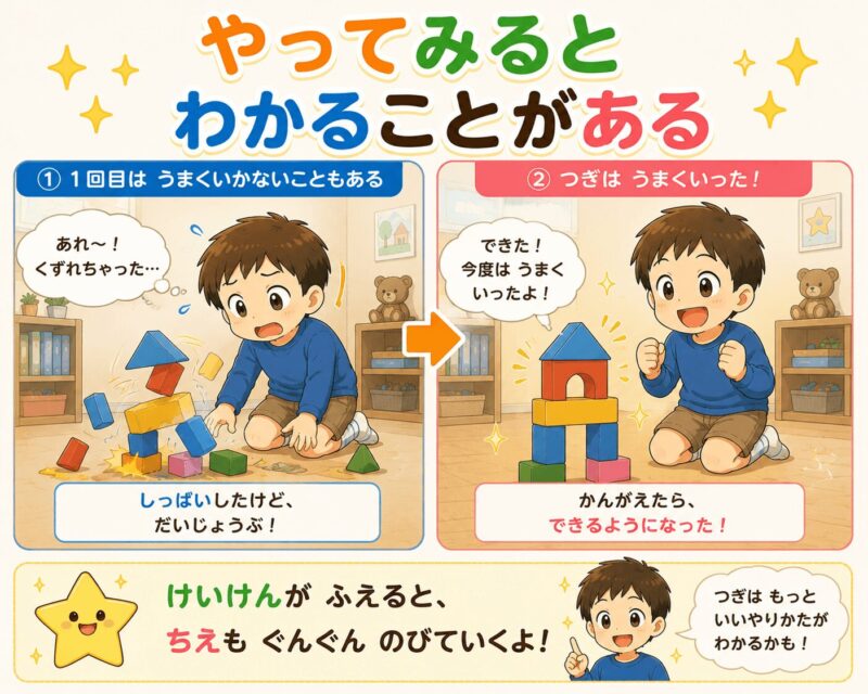 やってみるとわかることがある視覚支援カード（男の子）