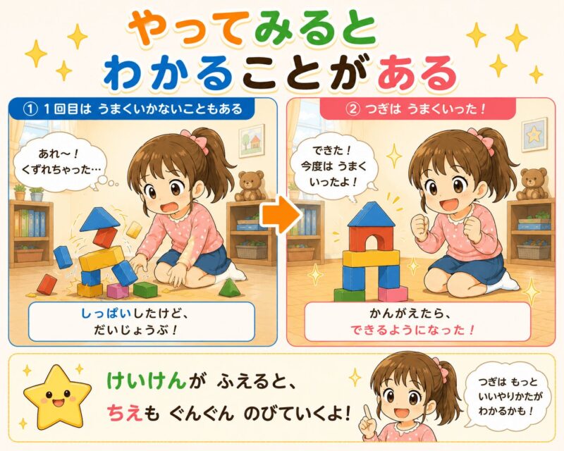 やってみるとわかることがある視覚支援カード（女の子）