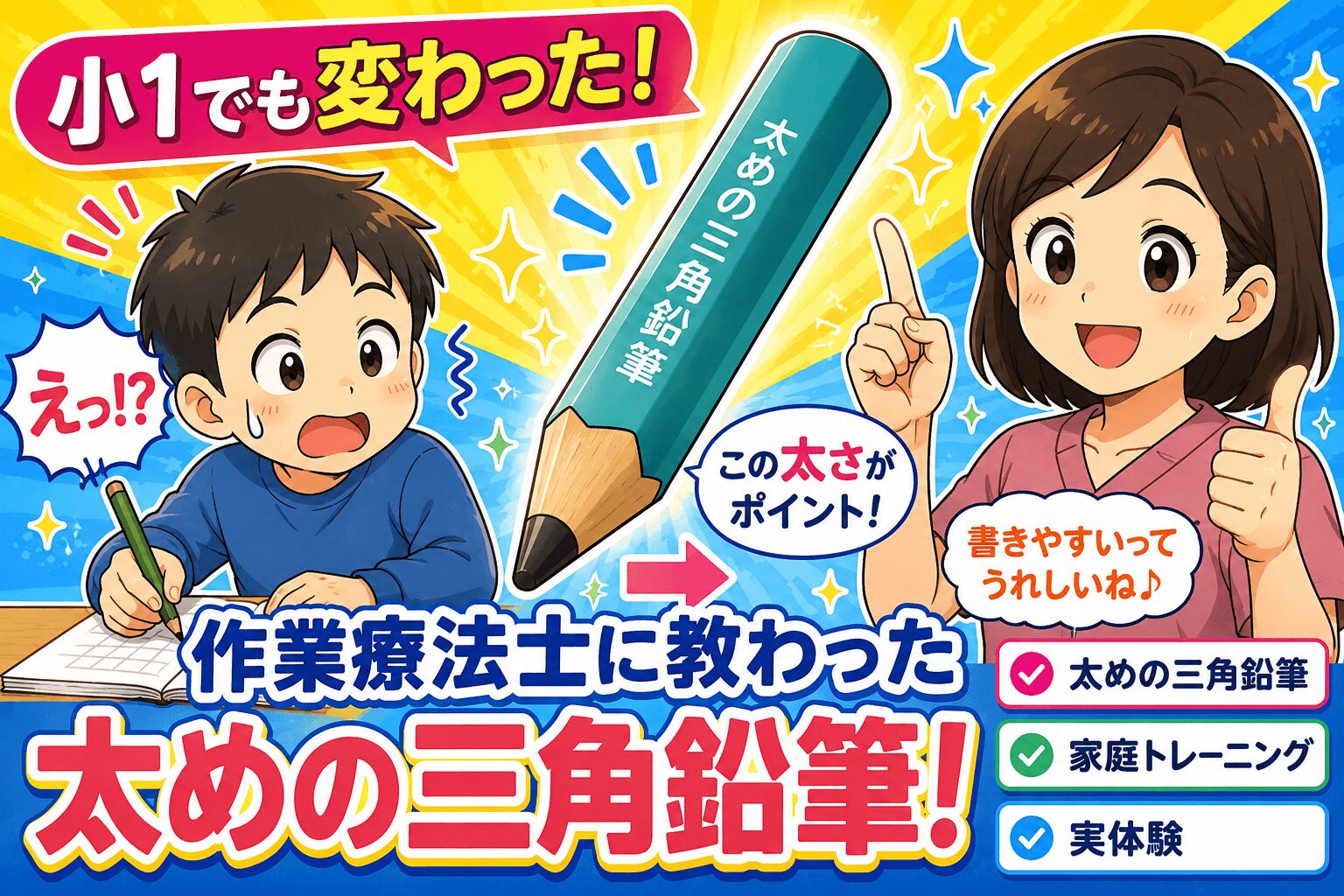 作業療法士おすすめの太めの三角鉛筆
