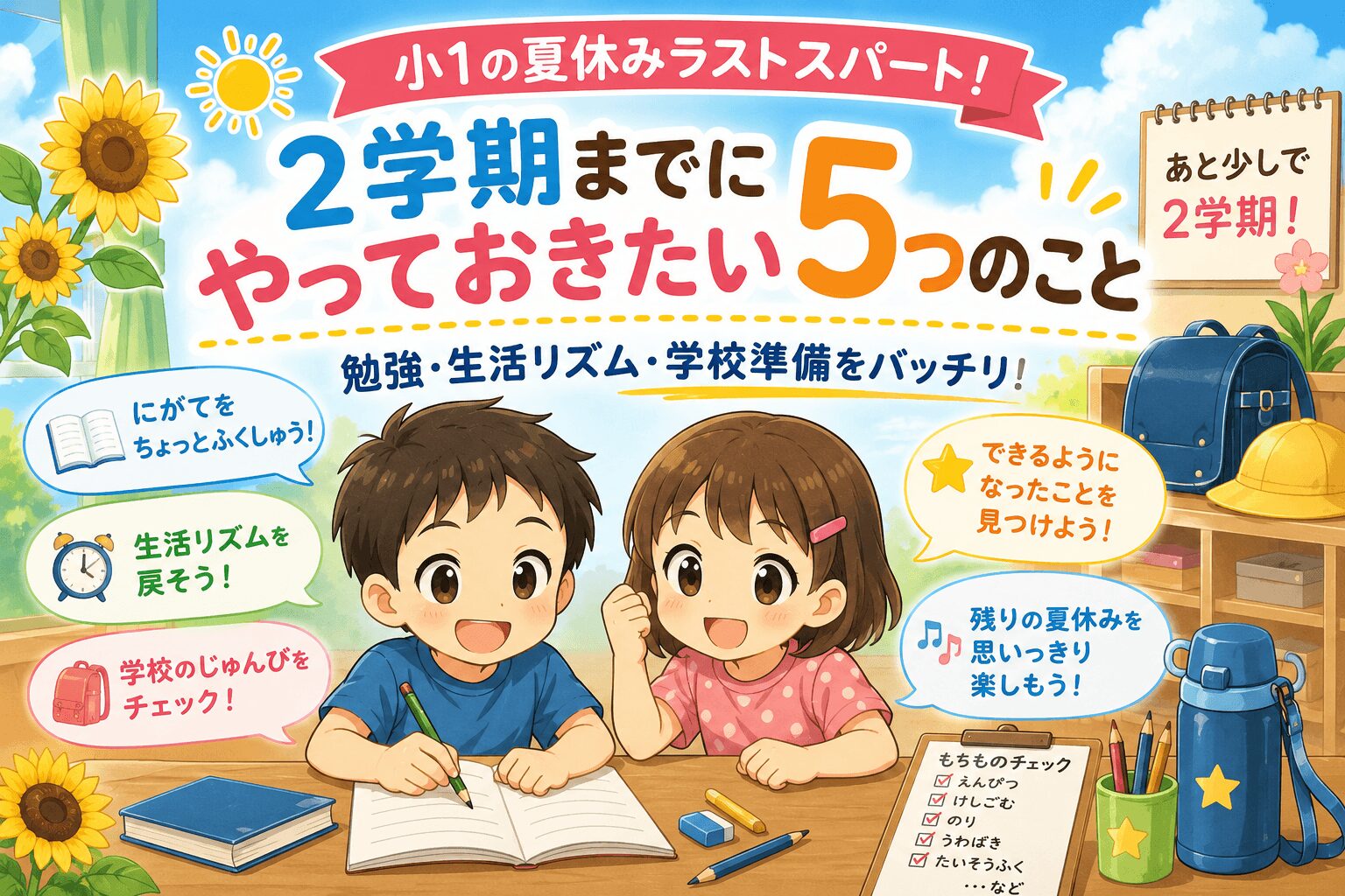 ２学期までにやっておきたい５つのこと