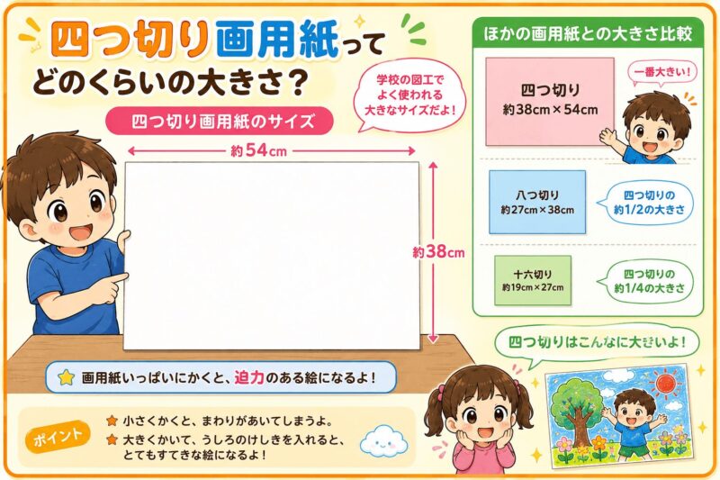 4つ切り画用紙サイズ
