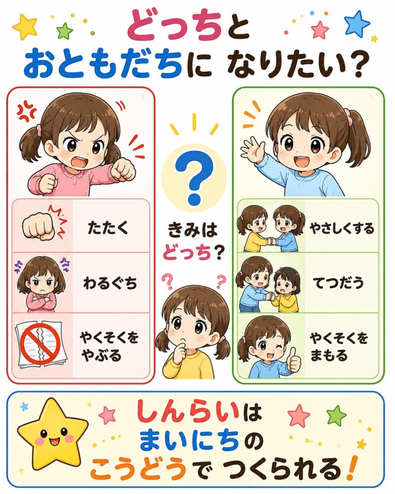 どっちとお友達になりたい？視覚支援カード（女の子）