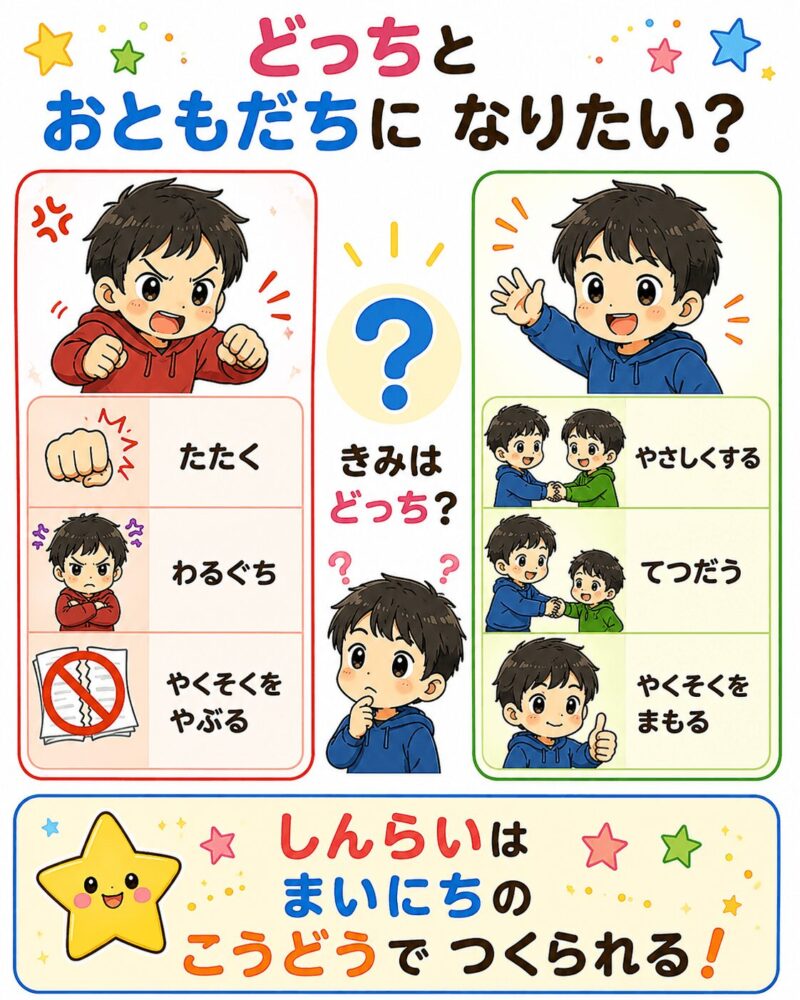 どっちとお友達になりたい？視覚支援カード