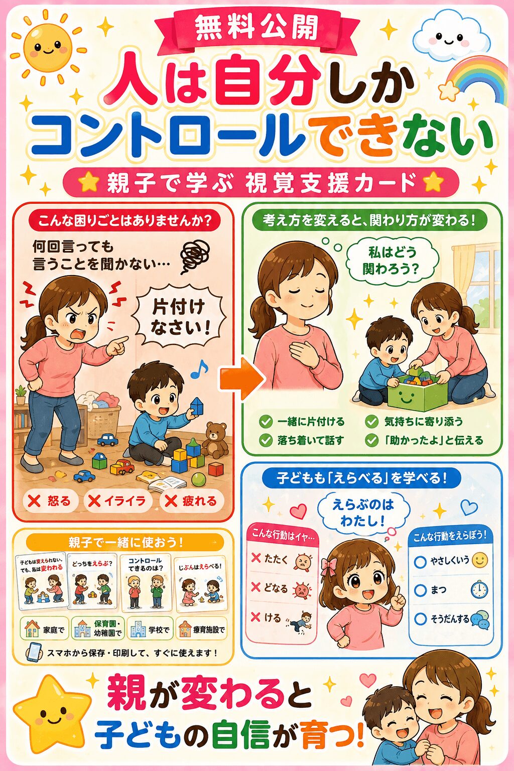 人は自分しかコントロールできない視覚支援カード