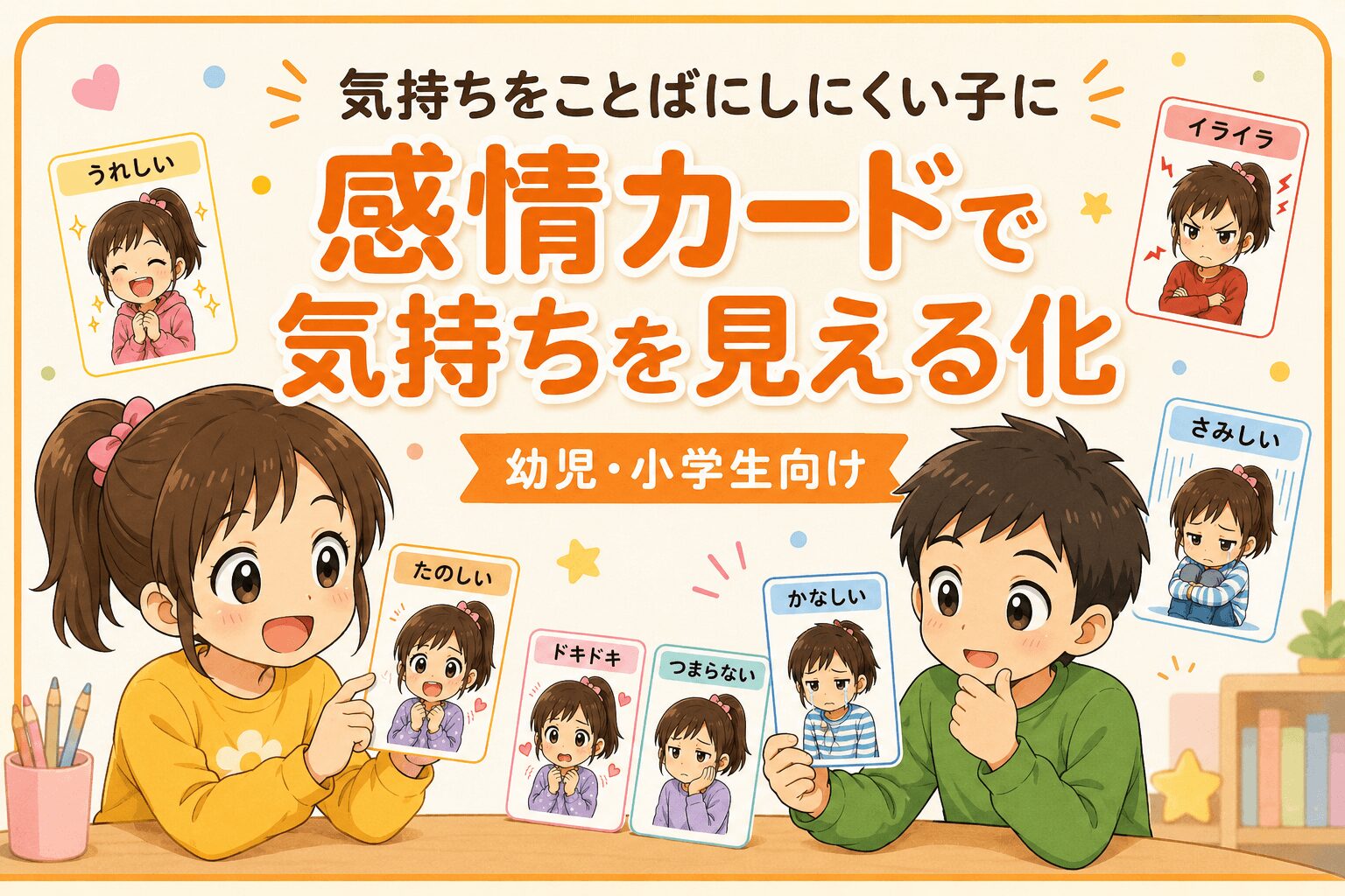 幼児・小学生向けの感情カードで気持ちを見える化する視覚支援教材