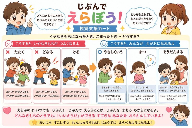 自分で選ぼう(感情と行動)視覚支援カード