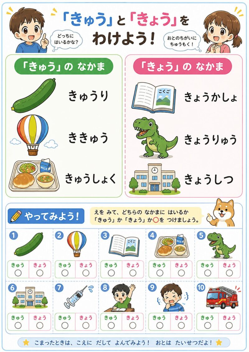 きゅうときょうを分けよう視覚支援