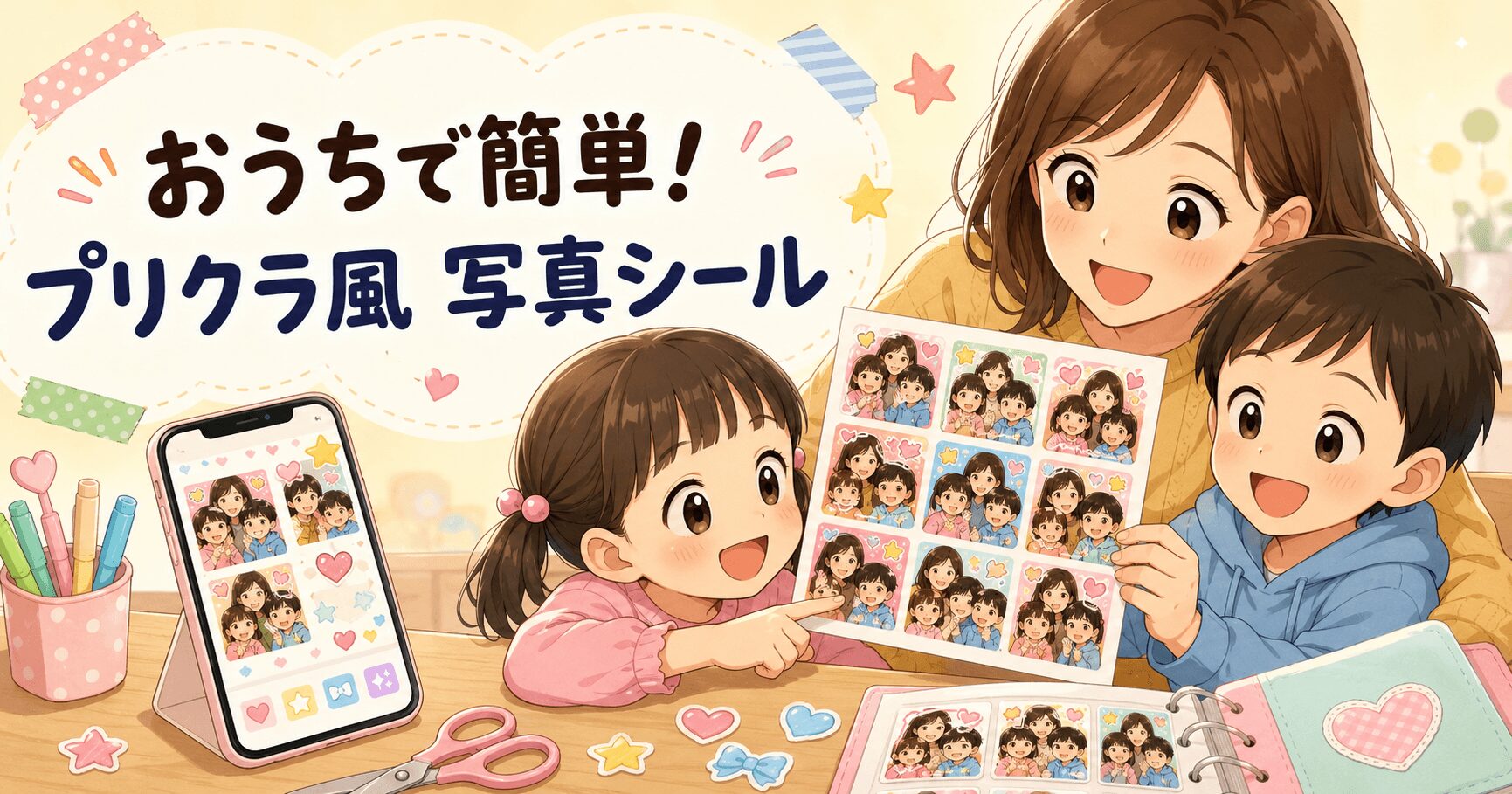 コンビニで簡単プリクラ風シール