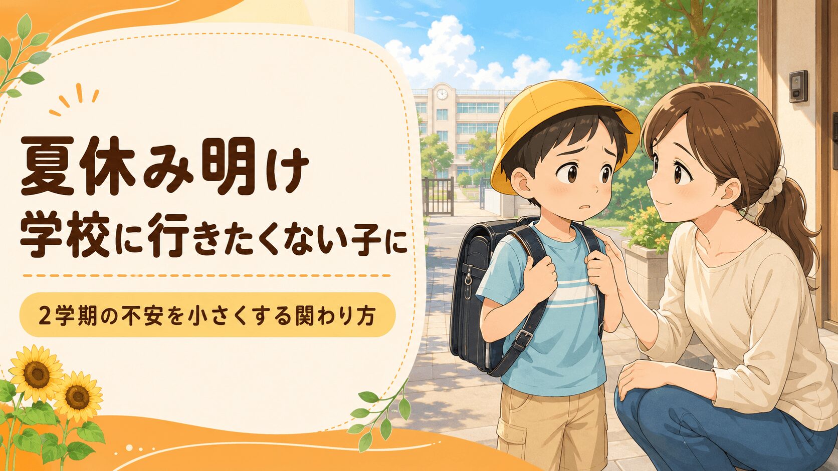 夏休み明け 学校に行きたくない子に 2学期の不安を小さくする関わり方