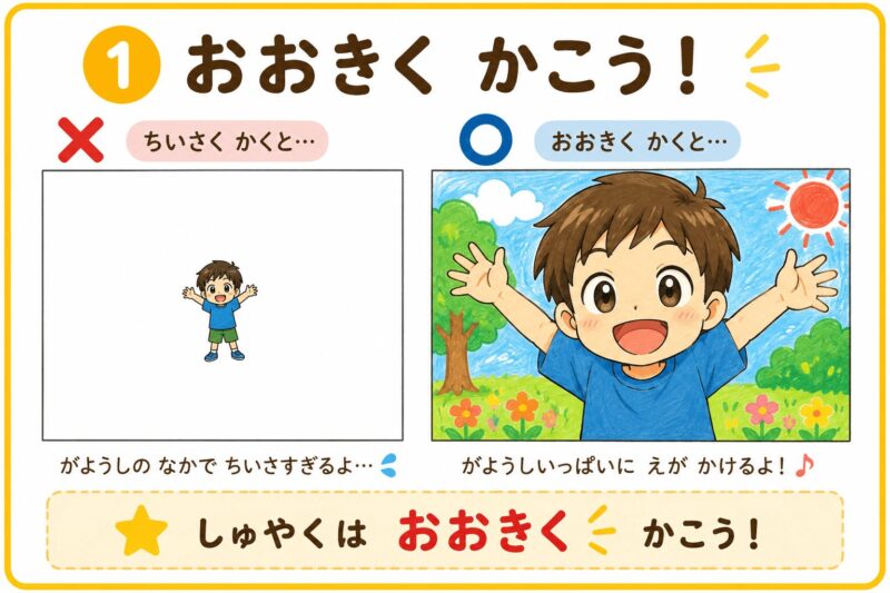 夏休みのえを じょうずにかこう!|小学校低学年向け視覚支援カード①