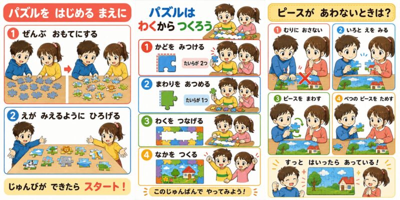 パズルの視覚支援カード①②③